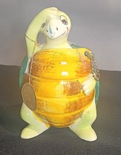 Enesco Swifty the Turtle Ceramic Coin Savings Bank 1950s Vintage, Made in Japan picture