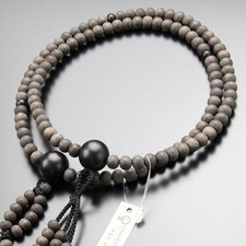Nichiren Shu Juzu Prayer Beads Shakusun Ebony Unisex W/Pouch Paulownia Box picture