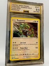 Pokémon 2020 SWSH Promo Rayquaza Cosmos Holo Black Star SWSH029 AGS 9.5 picture