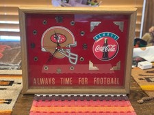 Vintage San Francisco 49ers and Coca-Cola Framed Wall Clock picture
