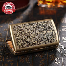 Retro Cigarette Case Constantine Pattern Metal Slim Portable Pocket Holder picture