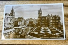 c1920s Edinburgh, Scotland Princes Street East End RPPC Tram Trolley Hotel Photo picture