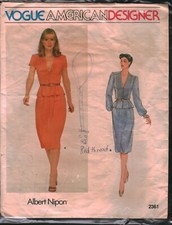 2361 Vintage Vogue Sewing Pattern Misses 1970s Albert Nipon Loose Fit Top Skirt picture