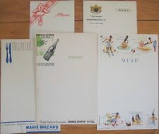 Set of Five Early French Advertising Menus: Champagne + picture