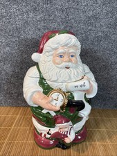 Vtg~JcPenney's~Ceramic Santa & Elf Checking Gift List Cookie Jar~12