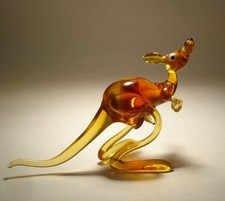 Glass Kangaroo with a Baby Figurine picture