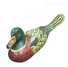 1. Vintage Hand-Painted Mallard Duck Shoe Horn Plastic Decorative Bird Figurine picture