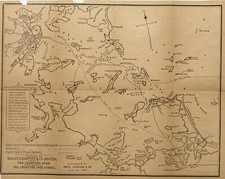 1890 Boston Harbor Map Steamboat Routes & Advertising picture