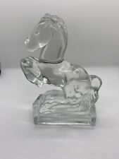 Vintage Rearing Horse Glass Bookends/Door Stopper 1950's,Heavy,Art Glass,Antique picture