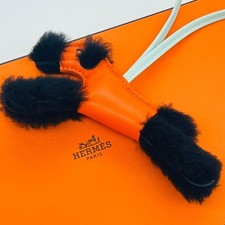 Hermès Buddy Charm Black G Stamp Orange×Black picture