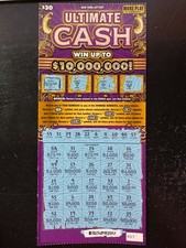 LUCKY NY SCRATCH-OFF $30 LOTTERY, NO VALUE, NO$, ULTIMATE CASH, WON $50, WINNER. picture