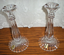 BLEIKRISTALL TALL TAPPER CANDLESTICK HOLDERS, Germany, Vintage 24% Lead Crystal picture