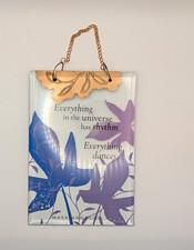 Hallmark Maya Angelou Quote Glass Hanging Wall Plaque Floral 5x7 2004 picture