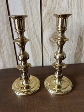 Vintage Pair Of Polished Solid Brass Candlesticks ( Baldwin Brass ??) picture