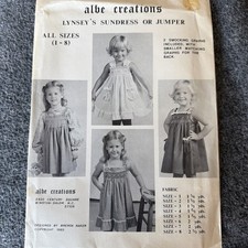 1980’s Albe Creations Smocked Sundress Or Jumper Pattern Girls Size 1-8 NEW picture