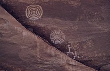 Primitive petroglyph a wall Canyon de Chelly Arizona Image Appears- Old Photo picture