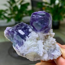 102G Rare transparent Purple cubic fluorite mineral crystal sample/yaogangxian picture