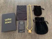 Pokemon x ONCH Gold Pikachu Chunky Chain Necklace #17/300 COA Box Rare picture