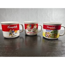 Vintage Campbells Soup Mugs Set of 3 Teddy Bear Dinosaur Campbell Kids 1989 1990 picture