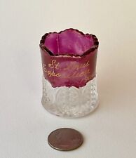 ⭐️ 1904 ST. LOUIS EXPOSITION Flash Ruby Cran. Glass SOUVENIR Toothpick Holder picture