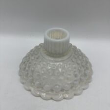 Vintage Moonstone Opalescent Hobnail Taper Candle Holder White Mid Century picture