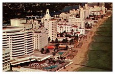 Miami Beach FL postcard FABULOUS HOTEL ROW ALONG GOLDEN SANDS s/06 AQ1034 picture