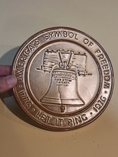 Frankoma Pottery Round Trivet Symbol Of Freedom 6” LB-TR Philadelphia USA Bell picture