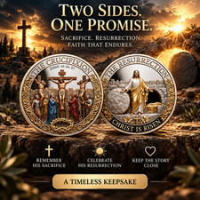 Two Sides, One Promise – Crucifixion & Resurrection Commemorative Coin picture