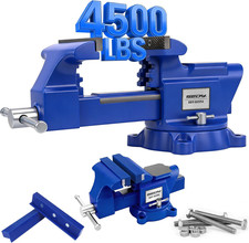 6-Inch Bench Vise with Jaw Pads, Heavy Duty Workbench Vise with Anvil, 360° picture
