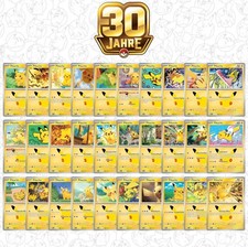 Pokemon 30th Anniversary Pikachu Complete Set 1-30 All 30 Cards German NM 30th Holo picture