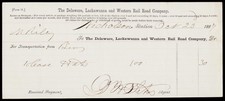 1867 Delaware Lackawanna & Western RR Nicholson PA Antique Railroad Receipt Bill picture