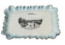 MANCHESTER NH NEW HAMPSHIRE ANTIQUE Souvenir AMOSKEAG Porcelain TRINKET DISH picture