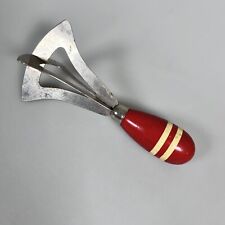 VINTAGE RED AND WHITE  Stripes HANDLED SLICER A&J MADE IN USA Nuts Veggies L1 picture