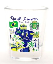 Rio De Janeiro Brazil Landmarks and Icons Collage Shot Glass picture