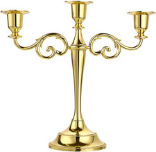 Ownmy 3 Arms Metal Candelabra Candlestick Silver European Elegant Candle Holder  picture