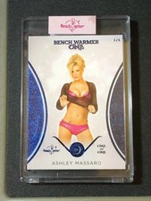 2024 Benchwarmer One ASHLEY MASSARO #171 Blue GEM #1/1 PLAYBOY 🐇 WWE Diva 🤍 picture