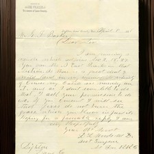 VINTAGE 1888 DIGHTON KANSAS HISTORICAL LETTER - ATCHISON TOPEKA & SANTA FE... picture