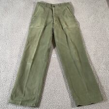 Vintage OG-107 Sateen Utility Pants Size 28 x 29 Military Green Button Fly picture