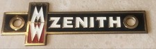 VINTAGE NOS BRASS ENAMEL ZENITH TV RADIO APPLIANCE ADVERTISING TAG SIGN picture