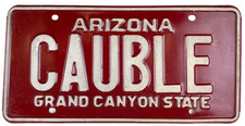 Vintage Arizona 1980 Vanity License Plate CAUBLE Garage Man Cave Pub Wall Decor picture