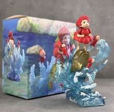Ponyo GK 21cm PVC Anime Figure Light Up Wave Base Collectible Statue Boxed picture