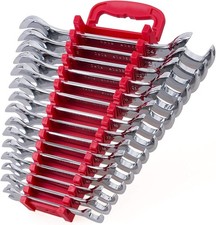 15-Piece Premium Angle Head Open End Wrench Set, Chrome Vanadium Steel picture