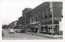 Newport TN Tennessee Main Street View RPPC Photo Postcard COPY picture