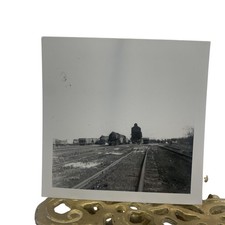 Vtg Norry PRR Ash Pit Coal Tower Train Yard Photo 3.25x3.25 B&W Original picture