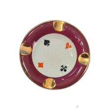 Vintage Chodziez Poland Ashtray Collectible Card Player 3.5