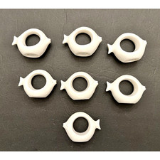 Lot of 7 Jonathan Adler White Ceramic Fish Napkin Holder Rings picture