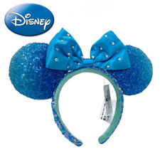Disney'Parks Edition Diamond Aqua 2024 Ears Blue Minnie Mouse Sequin Headband picture