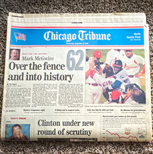 Chicago Tribune Sports Final “Mac-nificent” Mark McGwire Home Run picture
