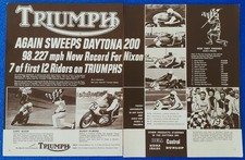 1967 Triumph Gary Nixon Ad 2 PG 16x11 Daytona 200 Meriden High Velocity Winning picture