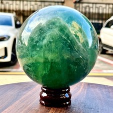 5.35LB Natural Green Fluorite Qi Polished Healing Crystal Ball picture